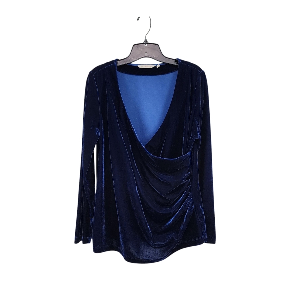 Soft Surroundings Women's Velvet Crossover V-neck Top - L